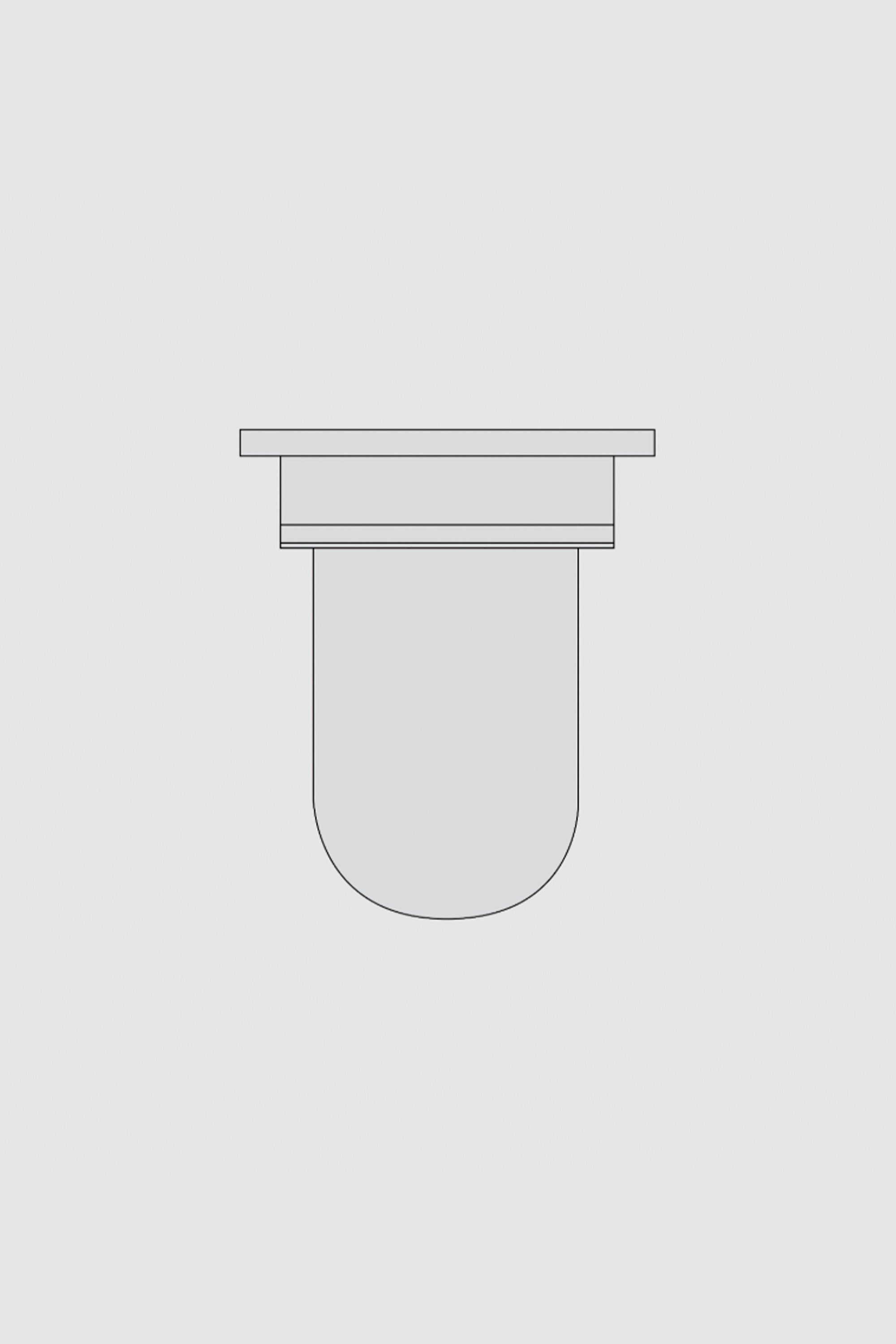 Outline of a ceiling light on a light gray background